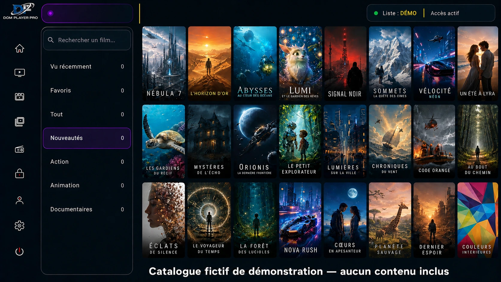 Interface Films de DF PLAYER PRO sur Android TV